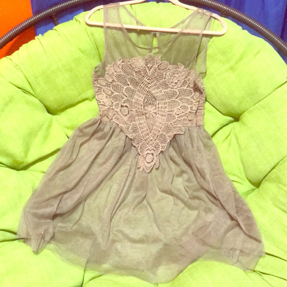 See through dress with lining